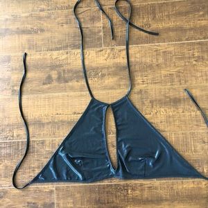 Black Disco Halter Bralette